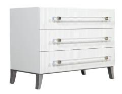  Carrocel Interiors Custom Modern White Chests with Ribbed Facade - 1626057