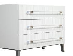  Carrocel Interiors Custom Modern White Chests with Ribbed Facade - 1626058