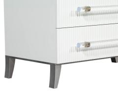  Carrocel Interiors Custom Modern White Chests with Ribbed Facade - 1626059