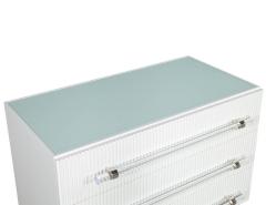  Carrocel Interiors Custom Modern White Chests with Ribbed Facade - 1626060