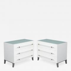  Carrocel Interiors Custom Modern White Chests with Ribbed Facade - 1627387