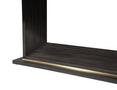  Carrocel Interiors Custom Walnut Dining Table in Grey with V Base and Brass Accents by Carrocel - 4489527