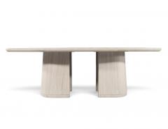  Carrocel Interiors Custom Walnut Oval Dining Table with Curved Pedestals - 4793218