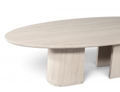  Carrocel Interiors Custom Walnut Oval Dining Table with Curved Pedestals - 4793219