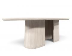  Carrocel Interiors Custom Walnut Oval Dining Table with Curved Pedestals - 4793223