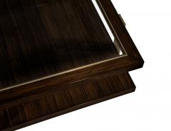  Carrocel Interiors Custom Walnut and Brass Coffee Table Art Deco Inspired Two Tier Design - 4792082