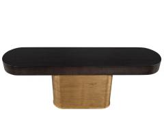  Carrocel Interiors Mid Century Modern Inspired Console Table with Pullout Ottomans Set - 2836959