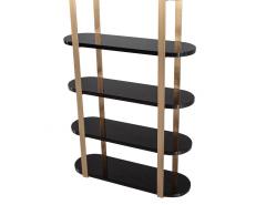  Carrocel Interiors Modern Bookcase Cabinet in Brass and Black Lacquer - 3626142