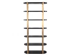  Carrocel Interiors Modern Bookcase Cabinet in Brass and Black Lacquer - 3626144