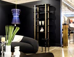  Carrocel Interiors Modern Bookcase Cabinet in Brass and Black Lacquer - 3626149