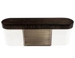  Carrocel Interiors Modern Console Table with Pull Out Ottoman Stools - 3516879