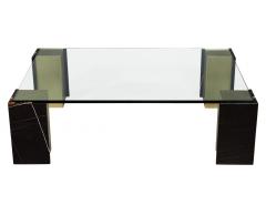  Carrocel Interiors Modern Glass Top Coffee Table with Marble and Brass by Carrocel - 3985774