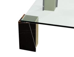  Carrocel Interiors Modern Glass Top Coffee Table with Marble and Brass by Carrocel - 3985780