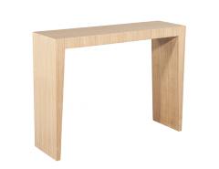  Carrocel Interiors Modern Natural Walnut Console Set with Stools - 4410762