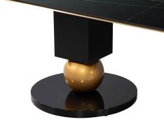  Carrocel Interiors Modern Porcelain Dining Table with Brass Accents - 3105020