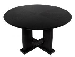  Carrocel Interiors Modern Round Dining Table in Black Cerused Oak Finish - 3515527