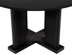  Carrocel Interiors Modern Round Dining Table in Black Cerused Oak Finish - 3515528