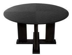 Carrocel Interiors Modern Round Dining Table in Black Cerused Oak Finish - 3515529