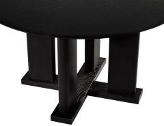  Carrocel Interiors Modern Round Dining Table in Black Cerused Oak Finish - 3515532