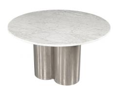  Carrocel Interiors Modern Round Marble Top Table with Metal Pedestal - 3788496