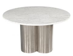  Carrocel Interiors Modern Round Marble Top Table with Metal Pedestal - 3788497