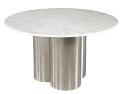  Carrocel Interiors Modern Round Marble Top Table with Metal Pedestal - 3788500