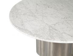  Carrocel Interiors Modern Round Marble Top Table with Metal Pedestal - 3788501