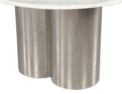  Carrocel Interiors Modern Round Marble Top Table with Metal Pedestal - 3788503