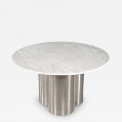  Carrocel Interiors Modern Round Marble Top Table with Metal Pedestal - 3790490