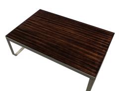  Carrocel Interiors Modern Walnut High Gloss Coffee Table with Brass - 4425894