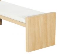  Carrocel Interiors Natural Oak Bench in White Textured Linen - 4220564