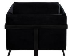  Carrocel Interiors Pair of Custom Black Velvet Lounge Chairs with Black Metal Frames by Carrocel - 2836945