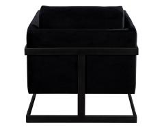  Carrocel Interiors Pair of Custom Black Velvet Lounge Chairs with Black Metal Frames by Carrocel - 2836949