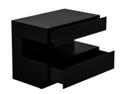  Carrocel Interiors Pair of Custom Walnut Nightstand End Tables in Black by Carrocel - 4178564