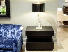  Carrocel Interiors Pair of Custom Walnut Nightstand End Tables in Black by Carrocel - 4178574