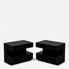  Carrocel Interiors Pair of Custom Walnut Nightstand End Tables in Black by Carrocel - 4178920