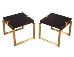  Carrocel Interiors Pair of Modern Macassar and Brass End Tables - 2705422