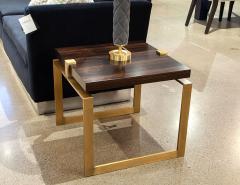  Carrocel Interiors Pair of Modern Macassar and Brass End Tables - 2705430