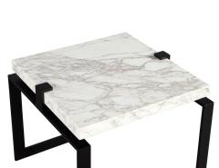  Carrocel Interiors Pair of Modern Marble and Metal End Tables - 2727020