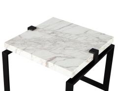  Carrocel Interiors Pair of Modern Marble and Metal End Tables - 2727021