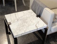  Carrocel Interiors Pair of Modern Marble and Metal End Tables - 2727024