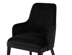  Carrocel Interiors Set of 10 Custom Modern Black Velvet Dining Chairs Svelte Chair - 3156698