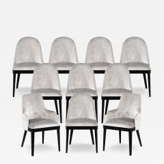  Carrocel Interiors Set of 10 Custom Modern Dining Chairs in Black Lacquer by Carrocel - 4426390