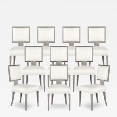  Carrocel Interiors Set of 10 Modern Grey and White Dining Chairs - 3798291