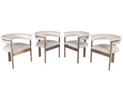 Carrocel Interiors Set of 4 Modern Curved Brass Dining Chairs - 3103908