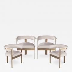  Carrocel Interiors Set of 4 Modern Curved Brass Dining Chairs - 3110828