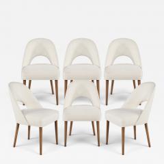  Carrocel Interiors Set of 6 Carrocel Custom Moderno Dining Chairs in Performance Linen - 4792892