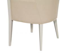  Carrocel Interiors Set of 6 Custom Flusso Modern Cream Dining Chairs in Ostrich Print Faux Leather - 3182974