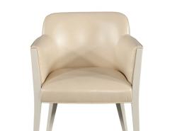  Carrocel Interiors Set of 6 Custom Flusso Modern Cream Dining Chairs in Ostrich Print Faux Leather - 3182977
