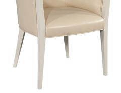 Carrocel Interiors Set of 6 Custom Flusso Modern Cream Dining Chairs in Ostrich Print Faux Leather - 3182978